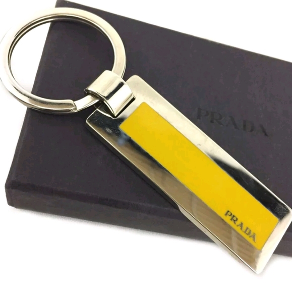 AUTHENTIC PRADA KEY RING TOP KEY HOLDER SILVERTONE/A1869 - Picture 11 of 11